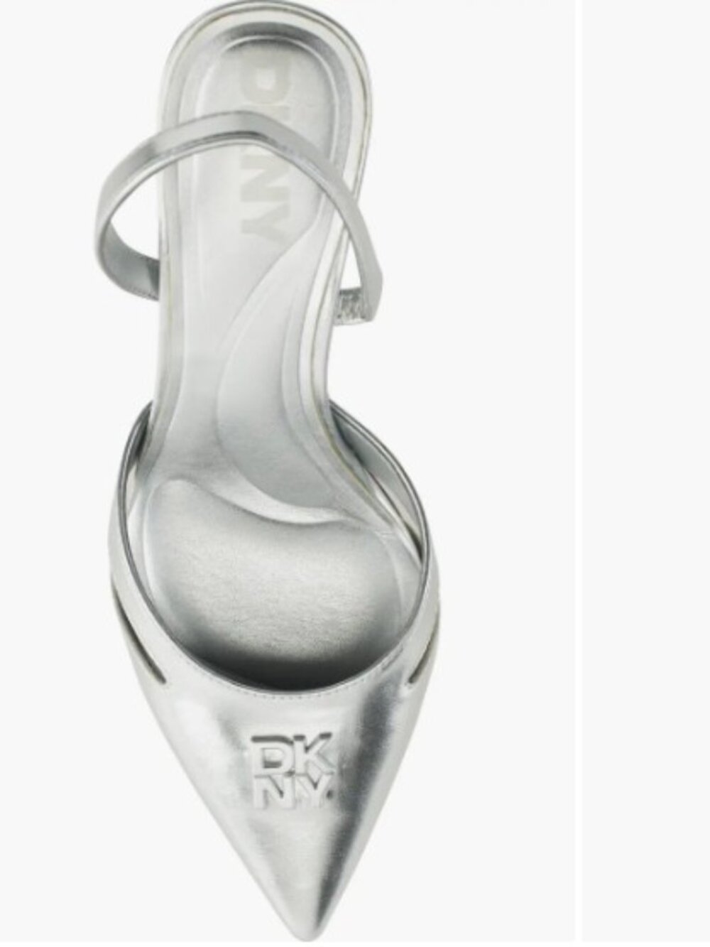 DKNY Silver Gloriana Kitten Heels